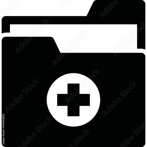 Simple vector icon medical folder