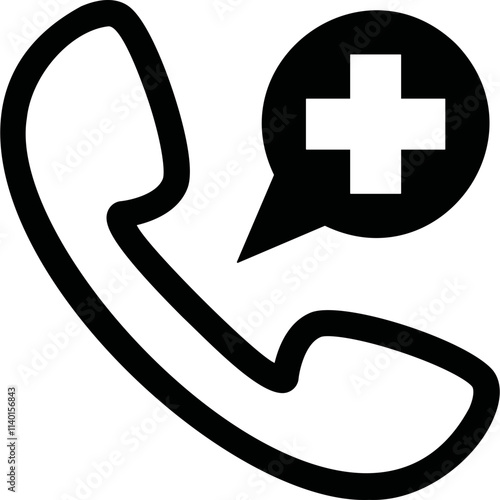 Simple vector icon call to the hospital