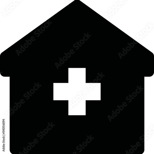 Simple vector icon hospital