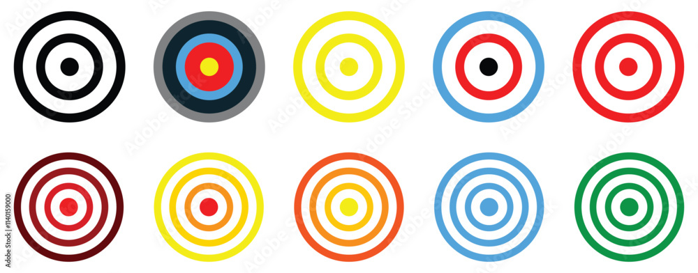 dart target icon. target icon set.arrow hitting in the target center of dartboard. Set of dart target icons with various colors. Modern flat style dart icon. Goal achieve or Business success concept. dart target icon. target icon set.arrow hitting in the target center of dartboard. Set of dart target icons with various colors. Modern flat style dart icon. Goal achieve or Business success concept.