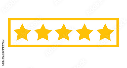 five star rating icon vector on white background. feedback icon