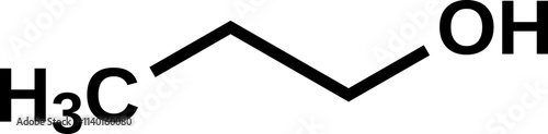 1-Propanol structural formula, propyl alcohol 