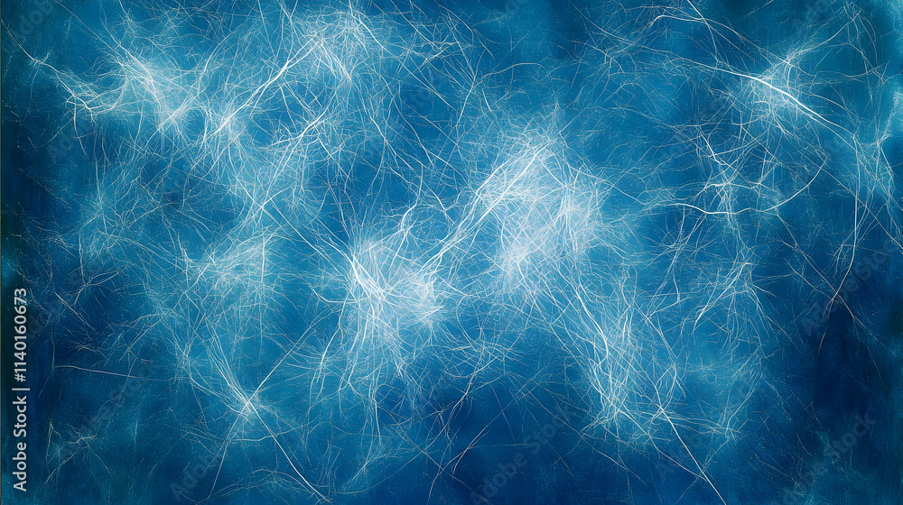Abstract blue background with white lines resembling energy or neural network. Abstract blue background with white lines resembling energy or neural network.