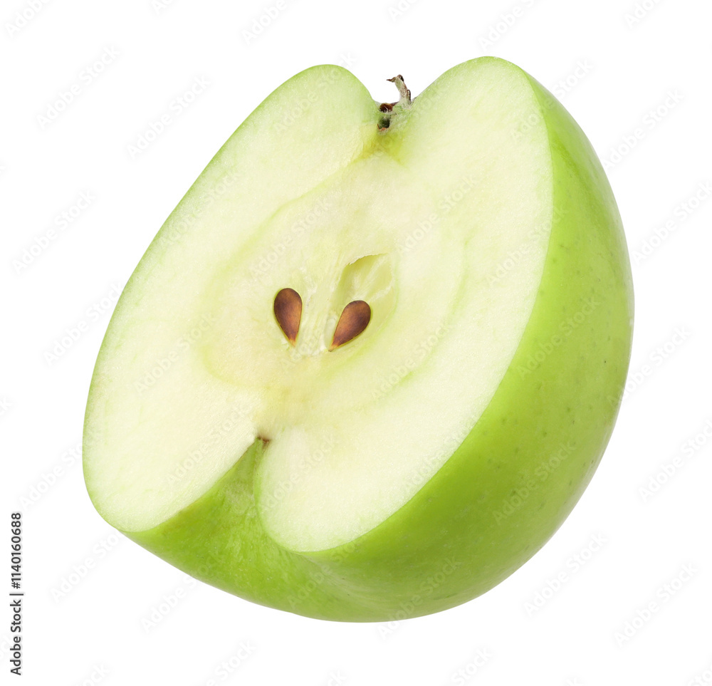 half green apple isolated, transparent PNG, PNG format half green apple isolated, transparent PNG, PNG format
