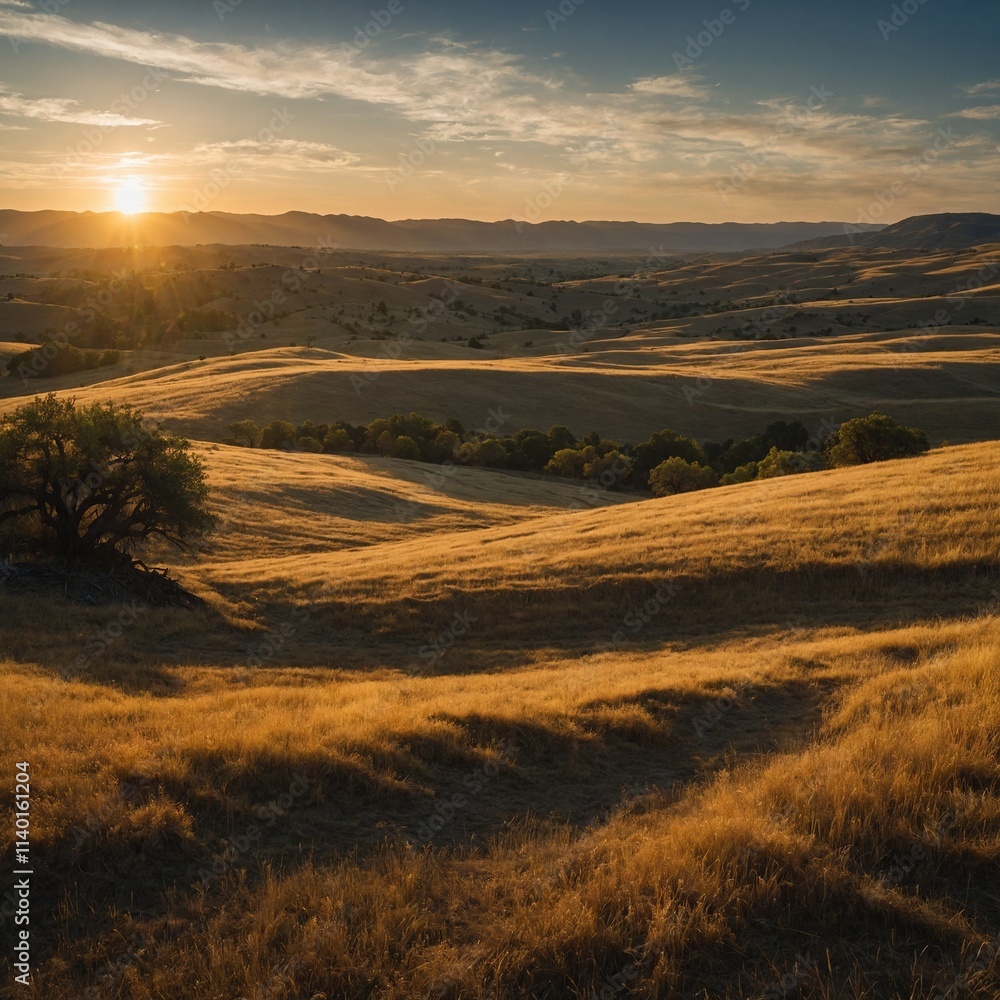 Fototapeta premium sunset over the field