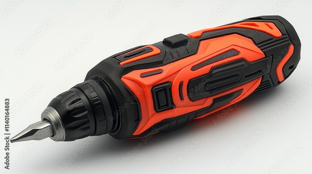 Orange and black cordless screwdriver isolated on white background. Orange and black cordless screwdriver isolated on white background.