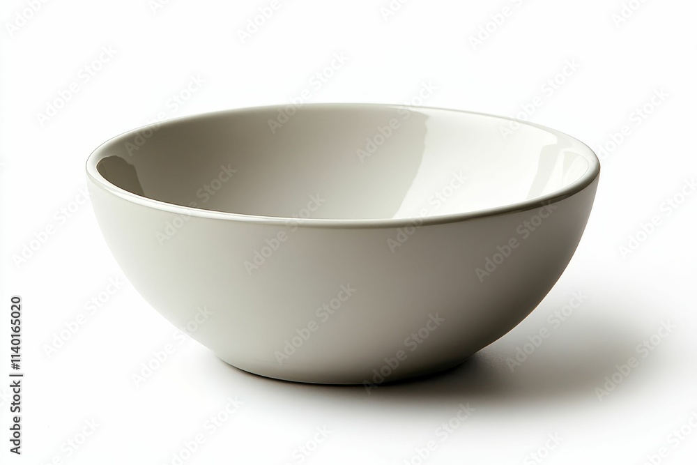 Empty, light-grey ceramic bowl on white background. Empty, light-grey ceramic bowl on white background.