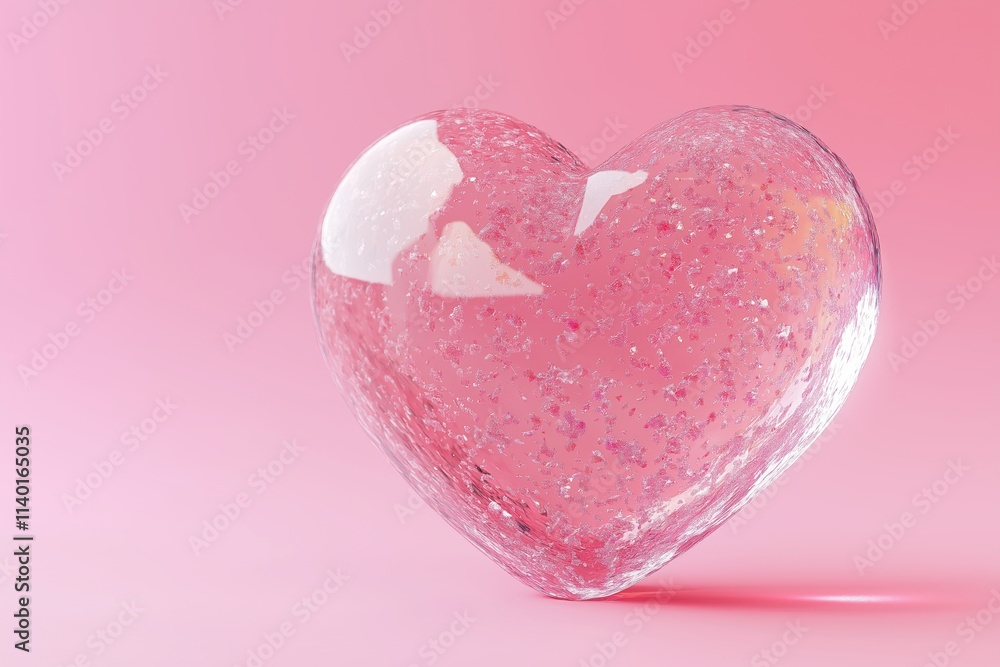 Fototapeta premium 3d render of glass heart 