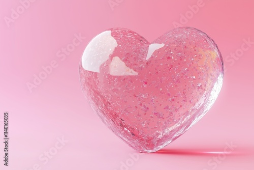 3d render of glass heart 