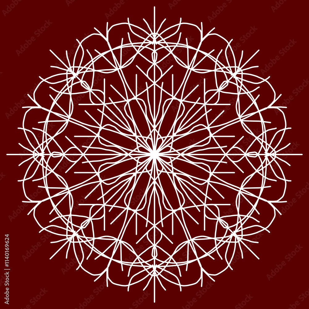 Snowflakes on a red background. Seamless pattern of snowflakes. Christmas background. Happy New Year Snowflakes on a red background. Seamless pattern of snowflakes. Christmas background. Happy New Year