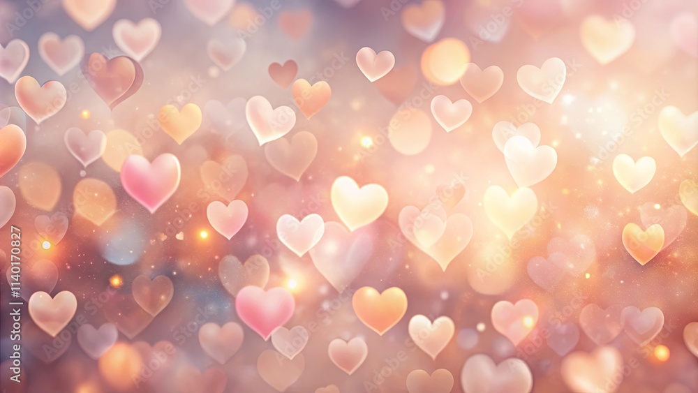 Romantic hearts bokeh background, perfect for Valentine's Day cards and romantic designs Romantic hearts bokeh background, perfect for Valentine's Day cards and romantic designs