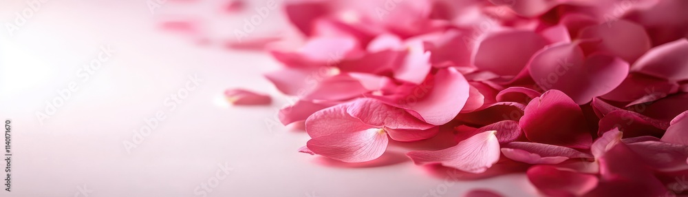 Delicate pink rose petals scattered on a soft surface, creating a romantic and serene ambiance. Delicate pink rose petals scattered on a soft surface, creating a romantic and serene ambiance.