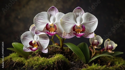 Moon Orchids. halaenopsis flower cut out and isolated, moth orchid, butterfly, anggrek bulan or moon orchid