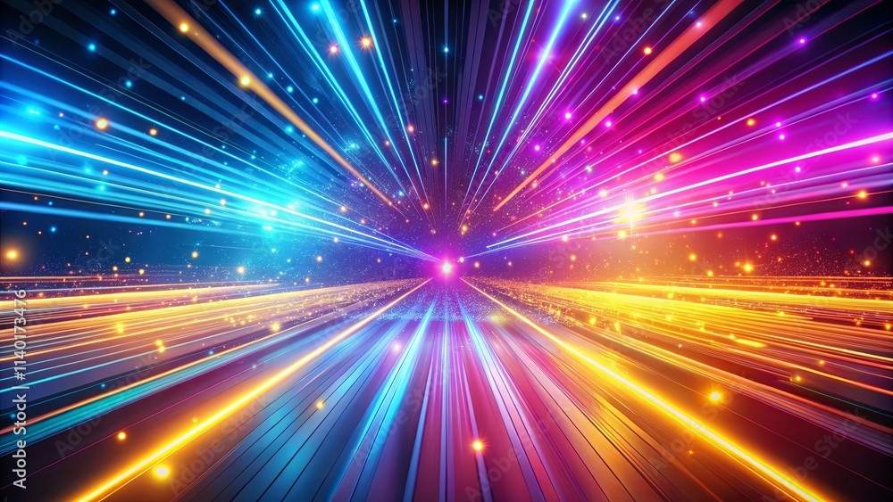 Dynamic streaks of vibrant light converge at a radiant core, creating a mesmerizing journey through a luminous cosmos Dynamic streaks of vibrant light converge at a radiant core, creating a mesmerizing journey through a luminous cosmos