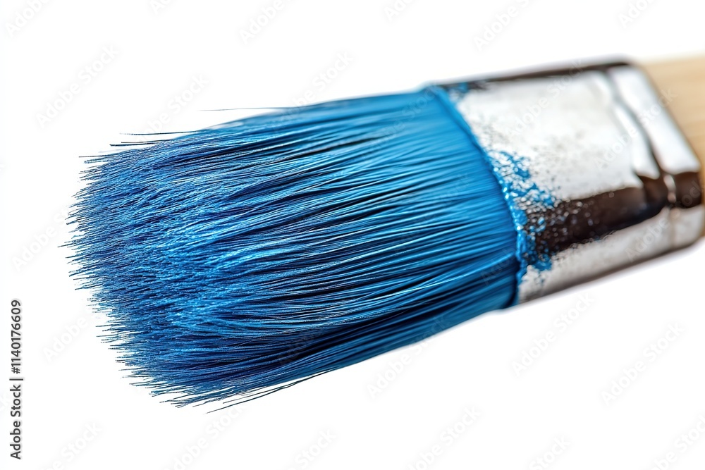 Fototapeta premium Paintbrush with blue bristles on a transparent background, PNG file format. --ar 3:2 --style raw --stylize 750 --v 6.1 Job ID: 1fafa3ba-78ac-48f9-aa5e-cd487298e7e7