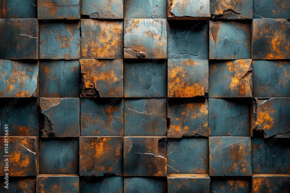 Abstract Rusty Metal Cube Texture Abstract Rusty Metal Cube Texture