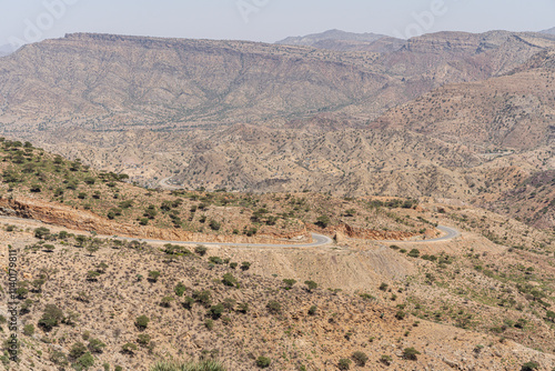 Landscape panorama view of highlands of northern Ethiopia photo