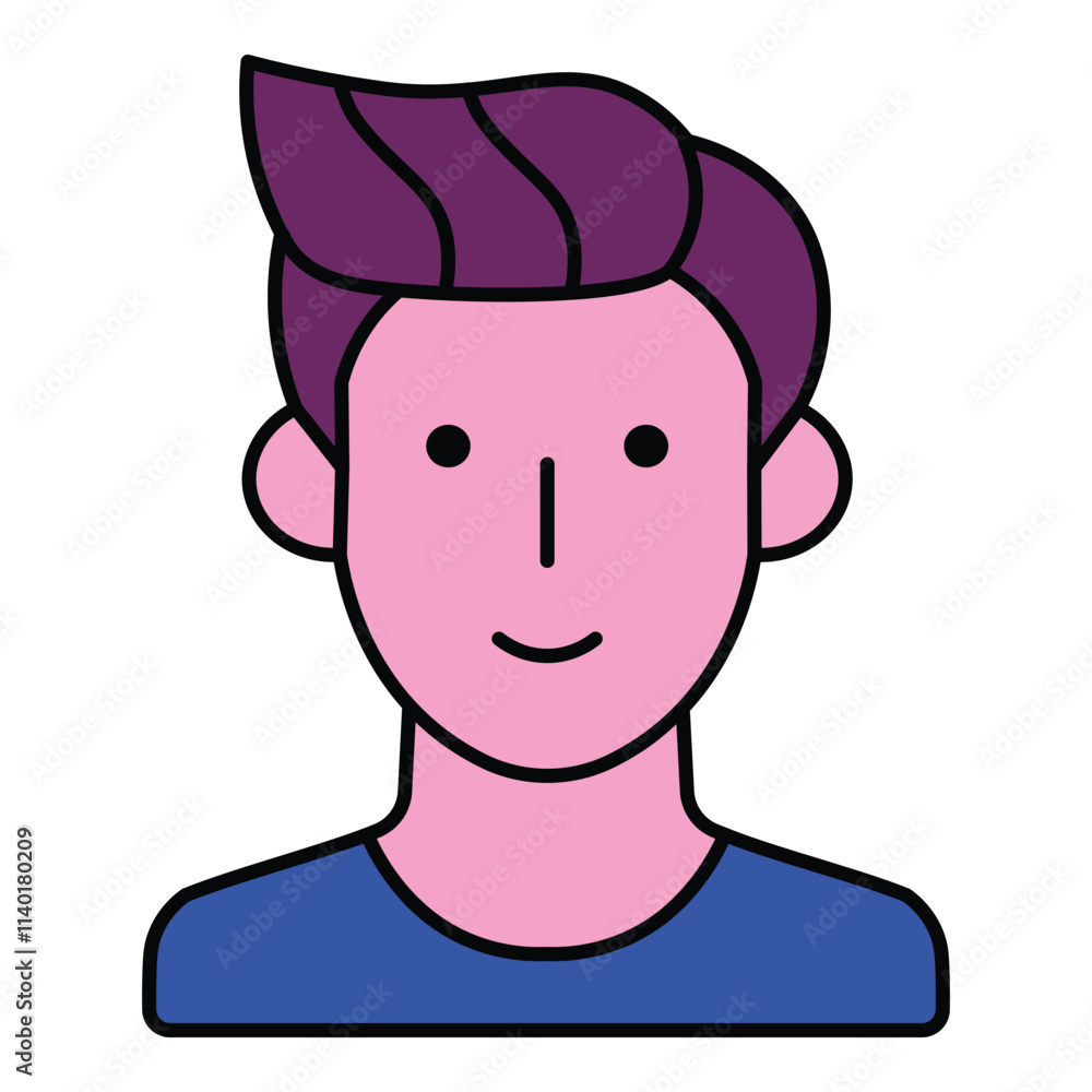 Male Avatar Flat Icon Isolated On White Background Male Avatar Flat Icon Isolated On White Background
