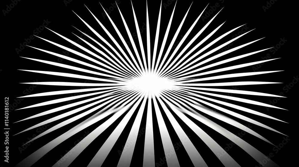 Obraz premium Abstract design with radiating lines and light.