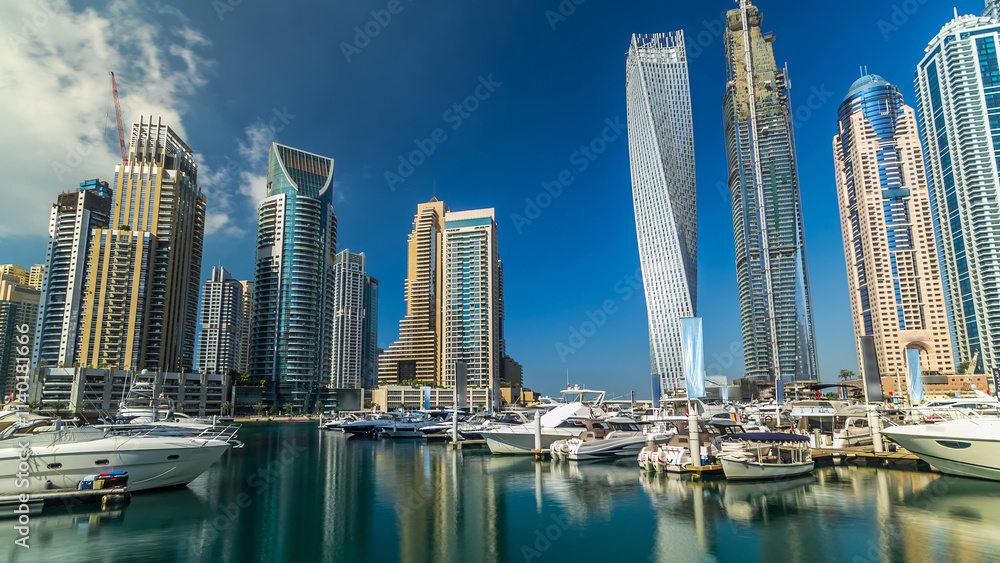 Dubai Marina tallest towers in Dubai timelapse hyperlapse