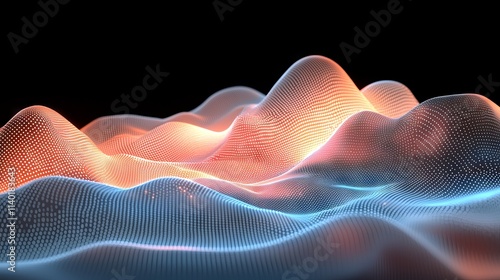 An abstract glass light emitter with a vibrant neon gradient wave texture, rendered in 3D with iridescent holographic effects. Perfect for banners, backgrounds, wallpapers, headers, posters, or photo