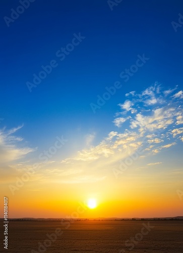 In the morning, the sky is vertically aligned with sunset-like orange and yellow clouds at sunrise.