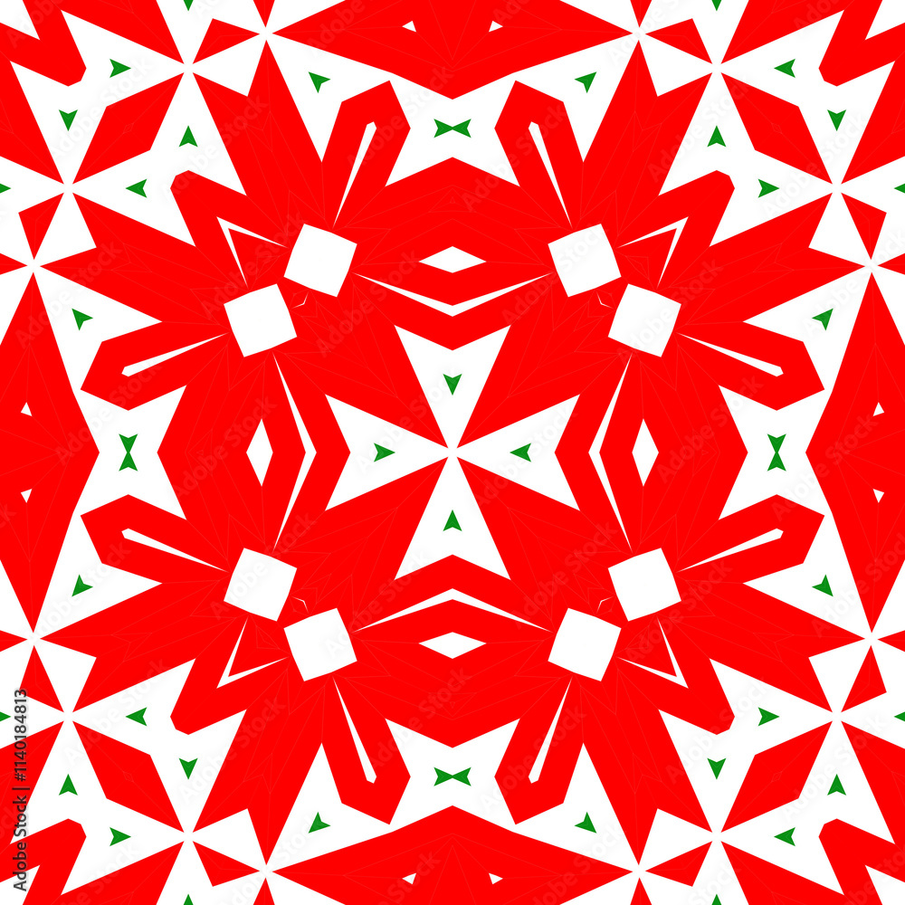 Obraz premium Seamless square pattern red and green. Christmas pattern green and red. Merry Christmas. Happy New Year.