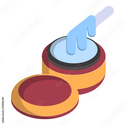 Hair Removal Wax Jar isometric concept, Waxing Kit vector icon design, beauty personal care symbol, cosmetic dermatology sign, body aesthetics stock illustration 