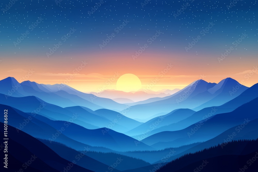 Obraz premium The sunrise was incredibly beautiful, showcasing luxurious soft gradient orange and gold clouds bathed in sunlight against a blue sky, making it a perfect background. In the evening, the twilight