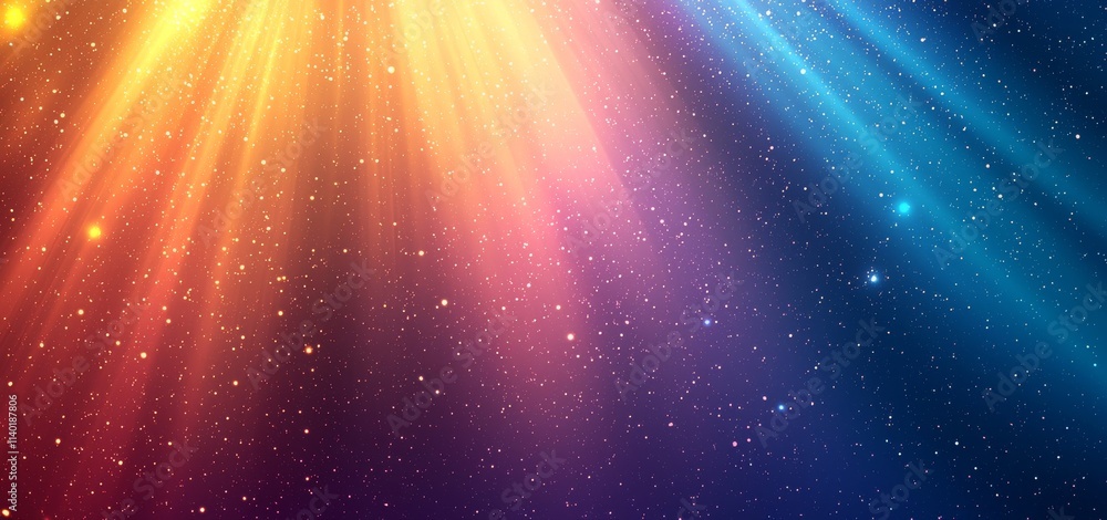 An abstract design with a grainy gradient background transitioning from blue to pink to yellow, highlighted by a glowing color wave, set against a black, dark backdrop with a noise texture, ideal for An abstract design with a grainy gradient background transitioning from blue to pink to yellow, highlighted by a glowing color wave, set against a black, dark backdrop with a noise texture, ideal for