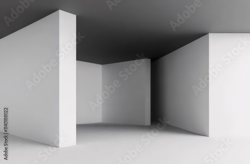 Abstract white architectural interior space.