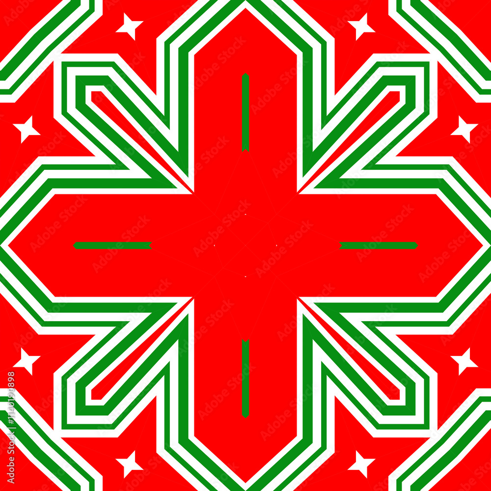 Seamless square pattern red and green. Christmas pattern green and red. Merry Christmas. Happy New Year.
