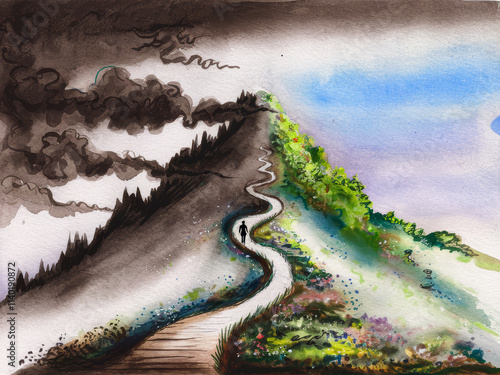 Journey of transformation: walking from darkness to light on a symbolic path