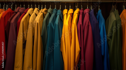 Vibrant Clothing on Racks in a Trendy Fashion Boutique.