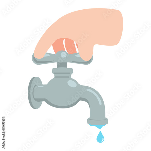 Hand off Tap Faucet Water Drop