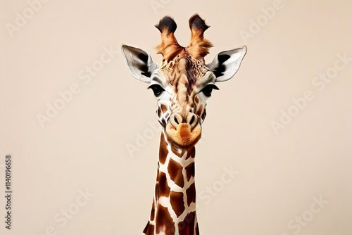 8 tall giraffe with spots long neck like a wavy line simple spot photo