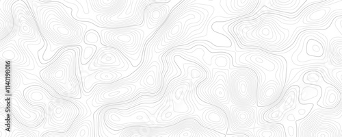 Abstract wavy topographic line background. Seamless pattern and banner design. Modern and dynamic feel to topographic mapping vector illustration.