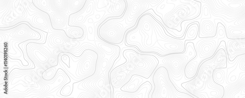 Abstract wavy topographic line background. Seamless pattern and banner design. Modern and dynamic feel to topographic mapping vector illustration.