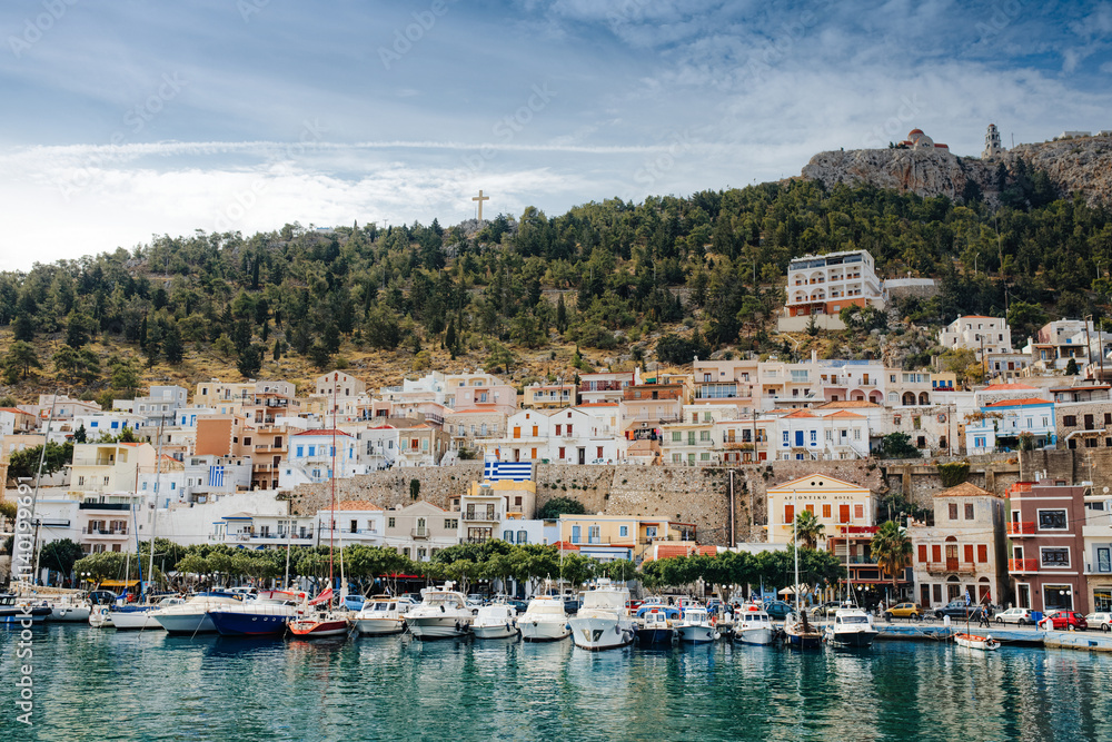 Scenic Pothia the capital of Kalymnos island, Dodecanese, Greece Scenic Pothia the capital of Kalymnos island, Dodecanese, Greece