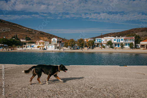 The small port of Psathi built on the island of Kimolos, Cyclades, Greece. Not very touristy places. photo