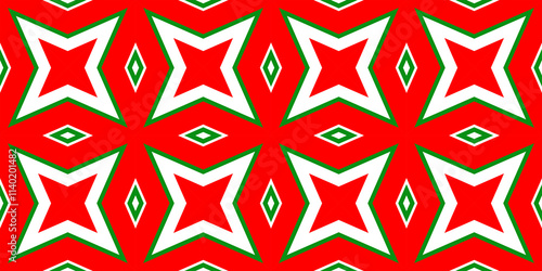 Seamless pattern banner red and green. Festive red and green Christmas pattern. Merry Christmas. Happy New Year.