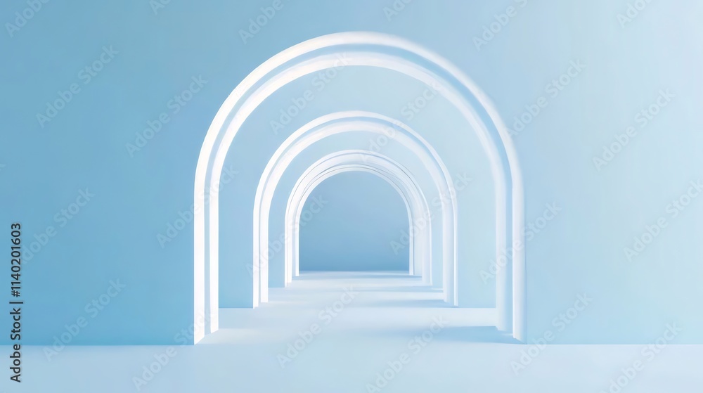 Abstract blue archway hallway background. Abstract blue archway hallway background.