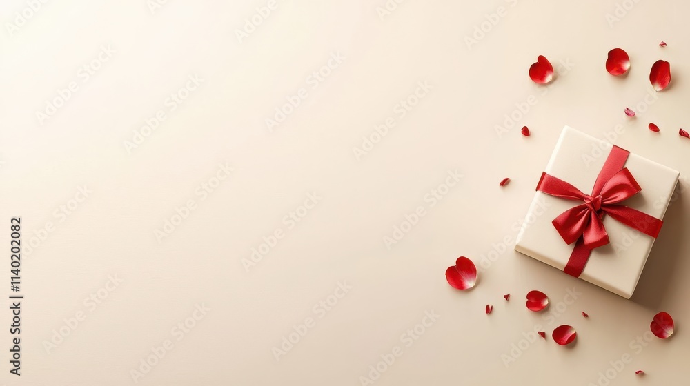 Romantic gift box with rose bow and petals for cherished moments Romantic gift box with rose bow and petals for cherished moments