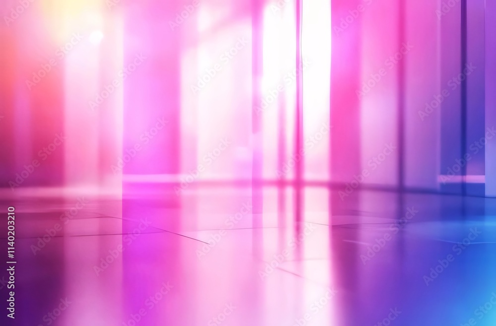 Abstract pink and purple light streaks on a reflective floor. Abstract pink and purple light streaks on a reflective floor.