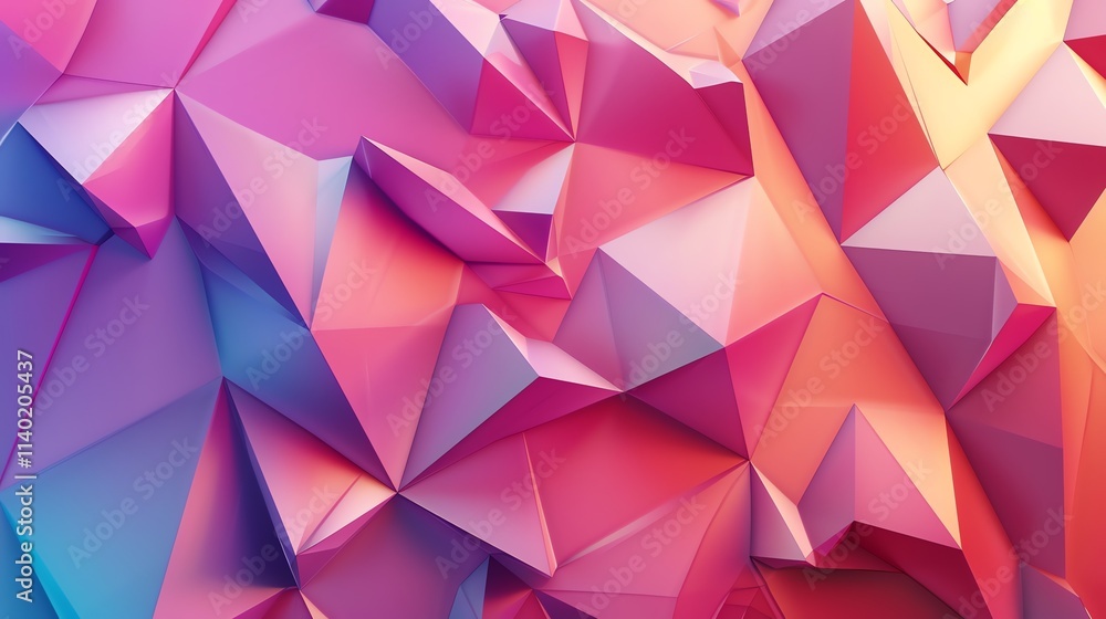 Abstract geometric background with pink, purple, and orange triangles. Abstract geometric background with pink, purple, and orange triangles.