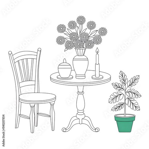 table and chairs in a cafe photo