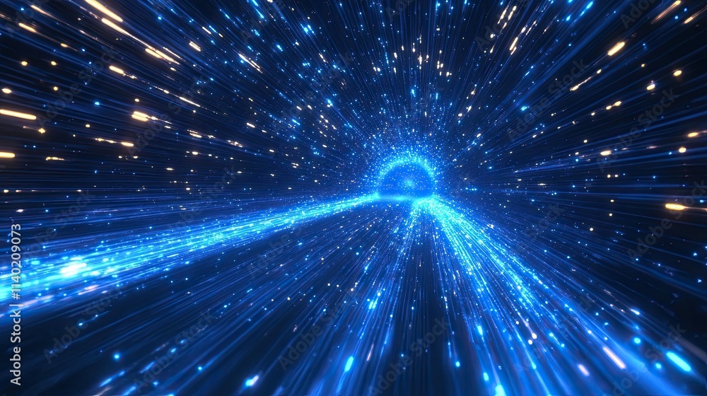 Fototapeta premium Blue Abstract Technology Background Speed Connection Network Concept Representing Fast Paced Evolution AI Technology Its Impact Digital Communication Data Exchange Business Connectivity