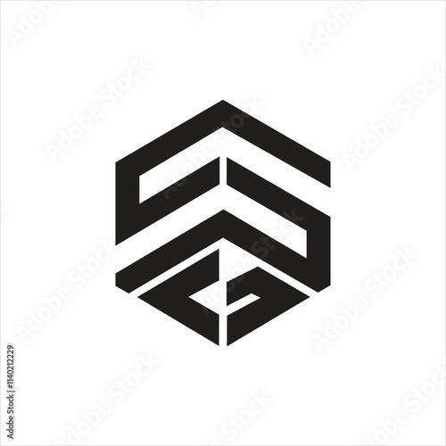 Sg letter hexagon shape and initial unique  modern logo design