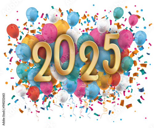 Silvester 2025 Balloons Confetti