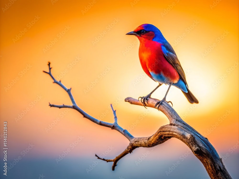 Silhouette Bird on Dry Tree - Clean Background Stock Photo Silhouette Bird on Dry Tree - Clean Background Stock Photo